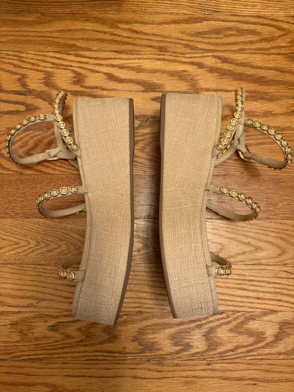 Larroudé “Gio Milanina” Platform Sandals — New in Box — Size 7.5 — Beige Raffia - Picture 6 of 10